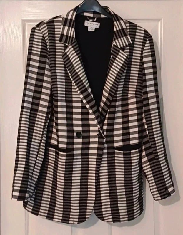 Never Fully Dressed Never Fully Dressed Mono Check Jacket - size 14