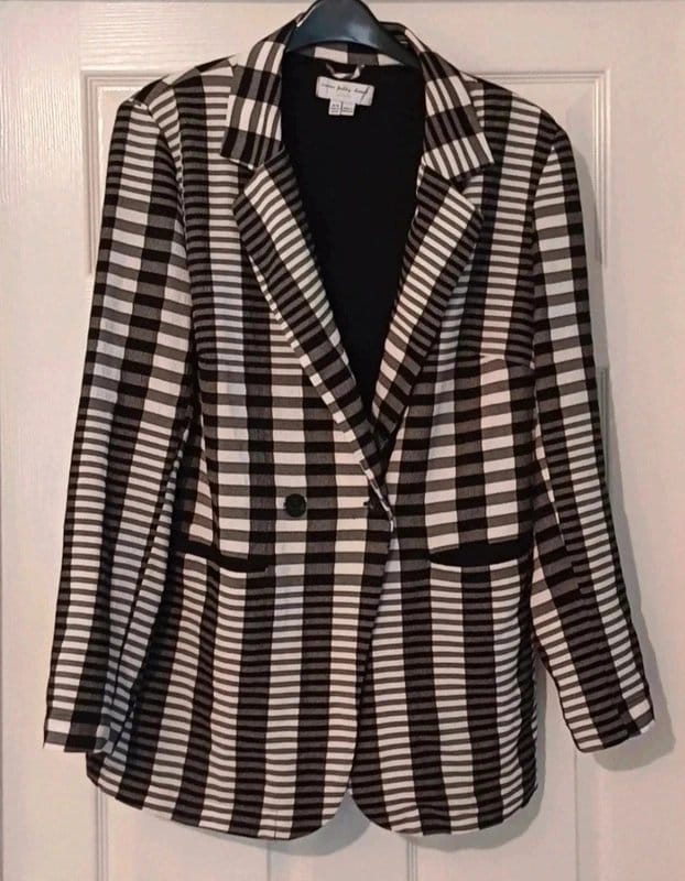 Never Fully Dressed Never Fully Dressed Mono Check Jacket - size 14 - 1