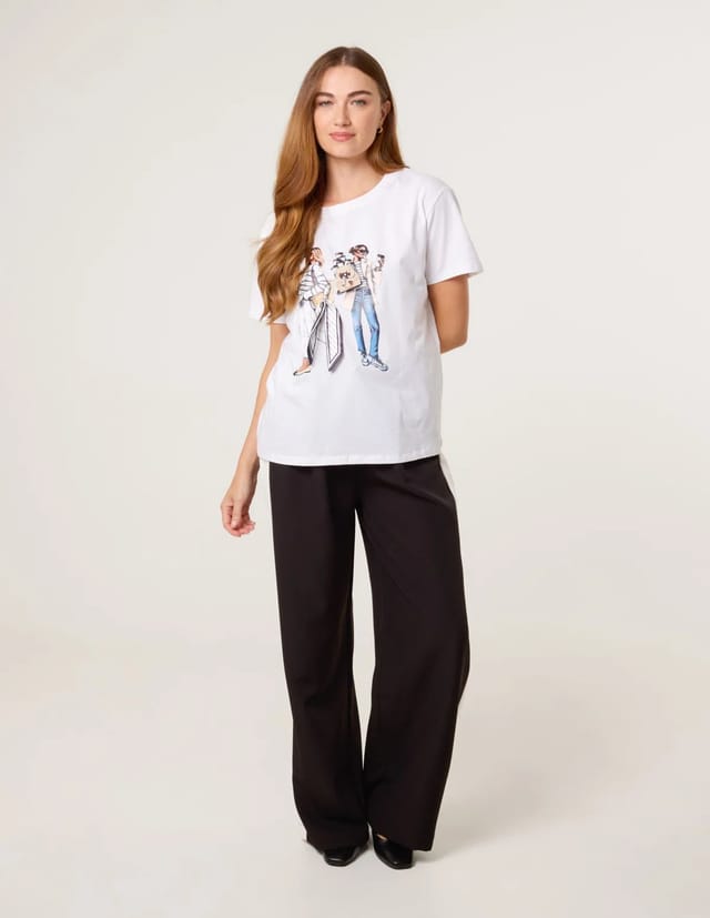 Blue Vanilla Stylish Graphic Illustration T-Shirt - 2