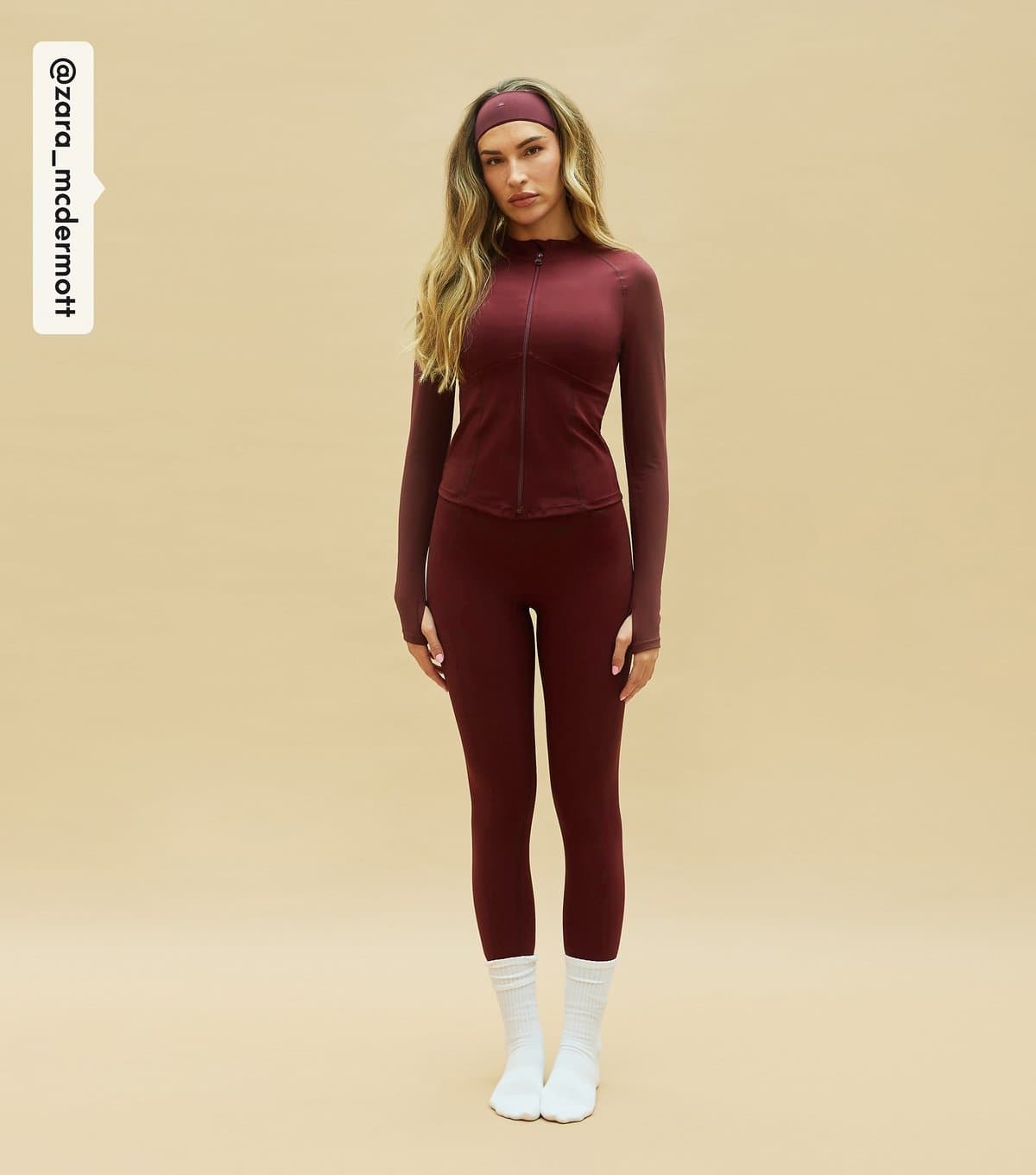 Rise Rise Burgundy V-Waist Activewear Set by Zara McDermott