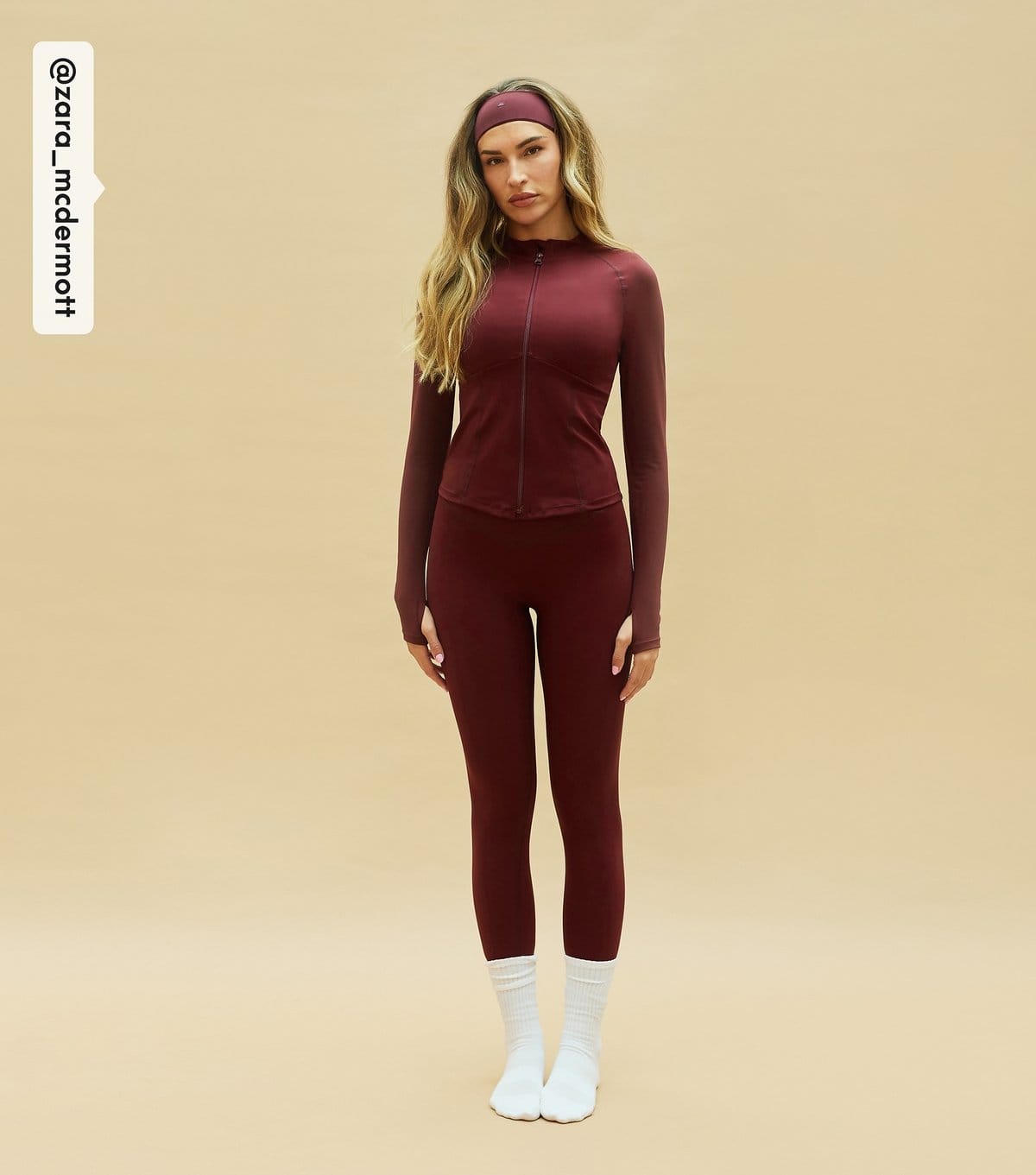 Rise Burgundy V-Waist Activewear Set by Zara McDermott
