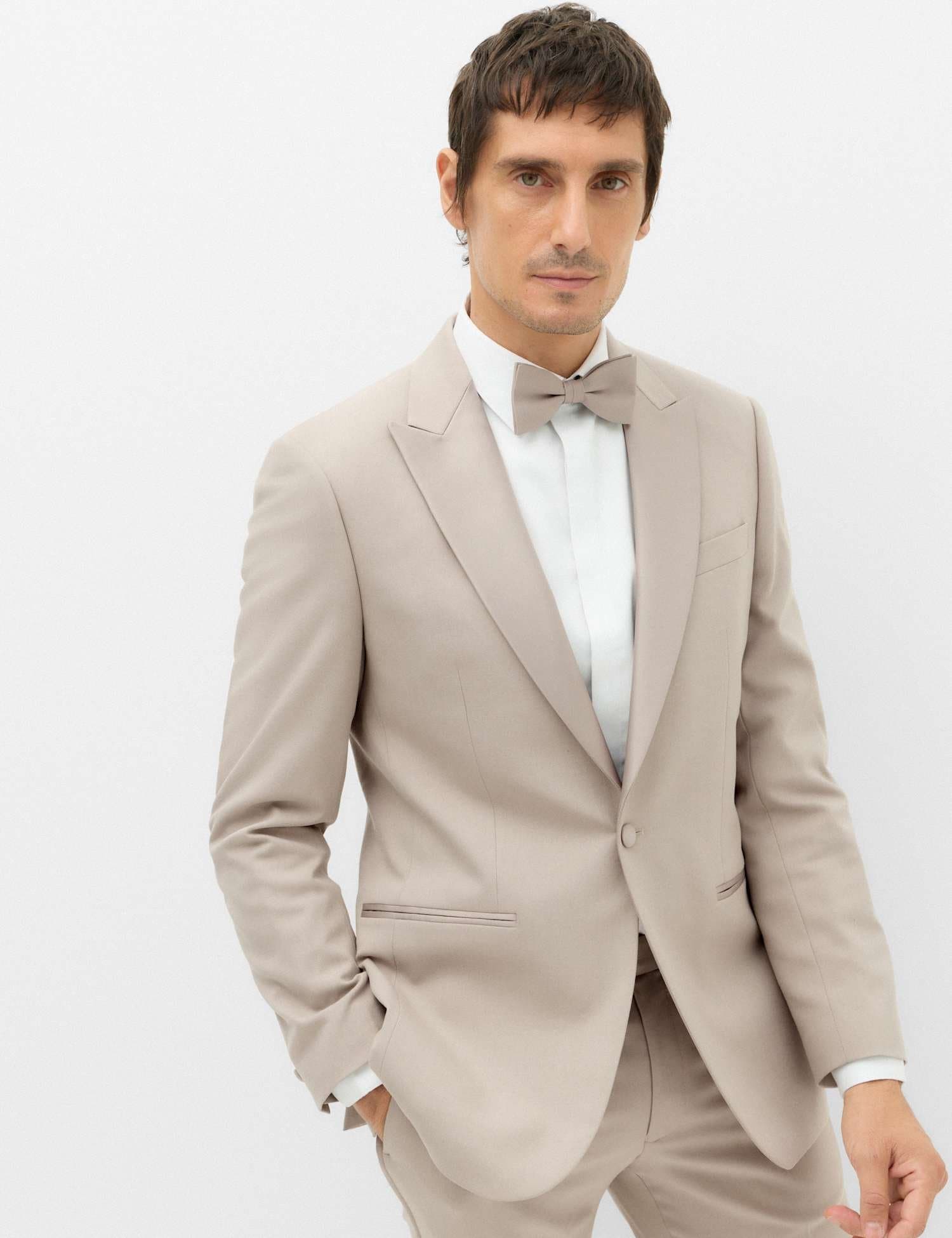 Marks & Spencer M&S Tailored Fit Peak Lapel Tuxedo Jacket Neutral