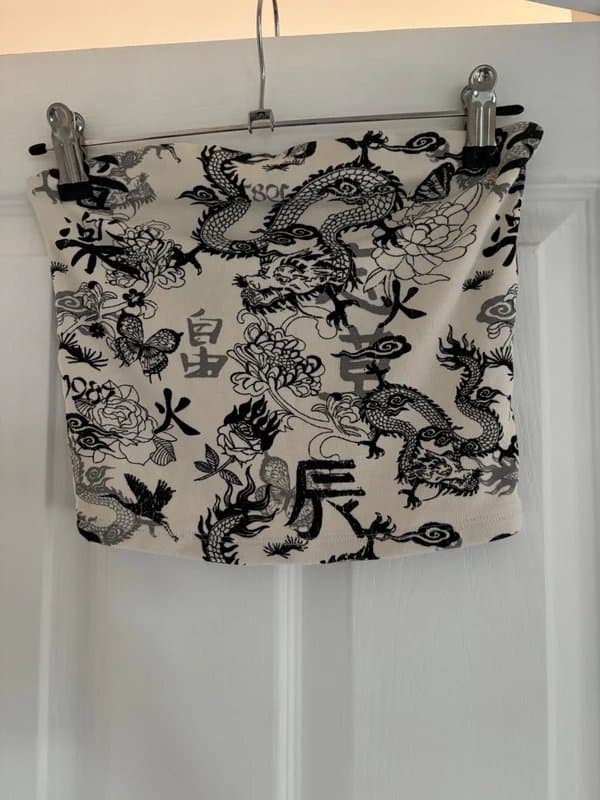 Bershka Dragon pattern tube top