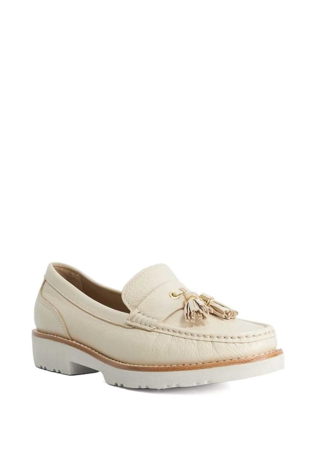 Dune London Dune London Women's Wide Fit 'Gwen' Leather Loafers in Natural - 2