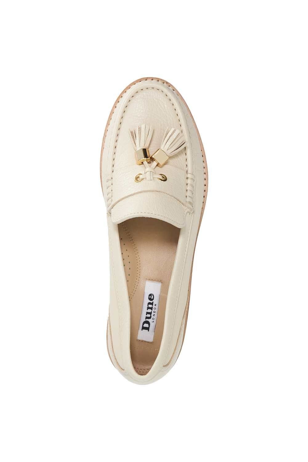 Dune London Dune London Women's Wide Fit 'Gwen' Leather Loafers in Natural - 4