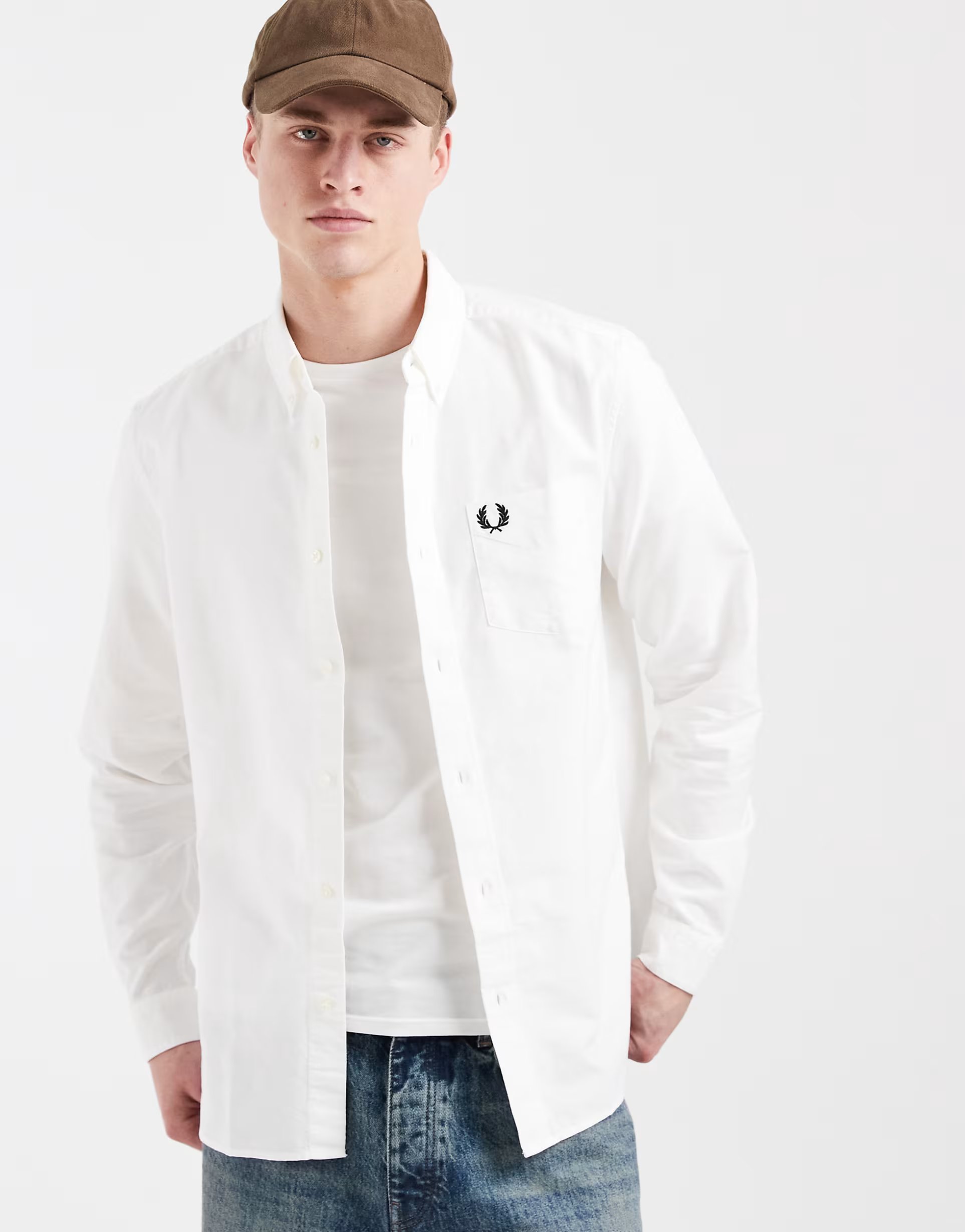 ASOS Fred Perry oxford shirt in white - 1
