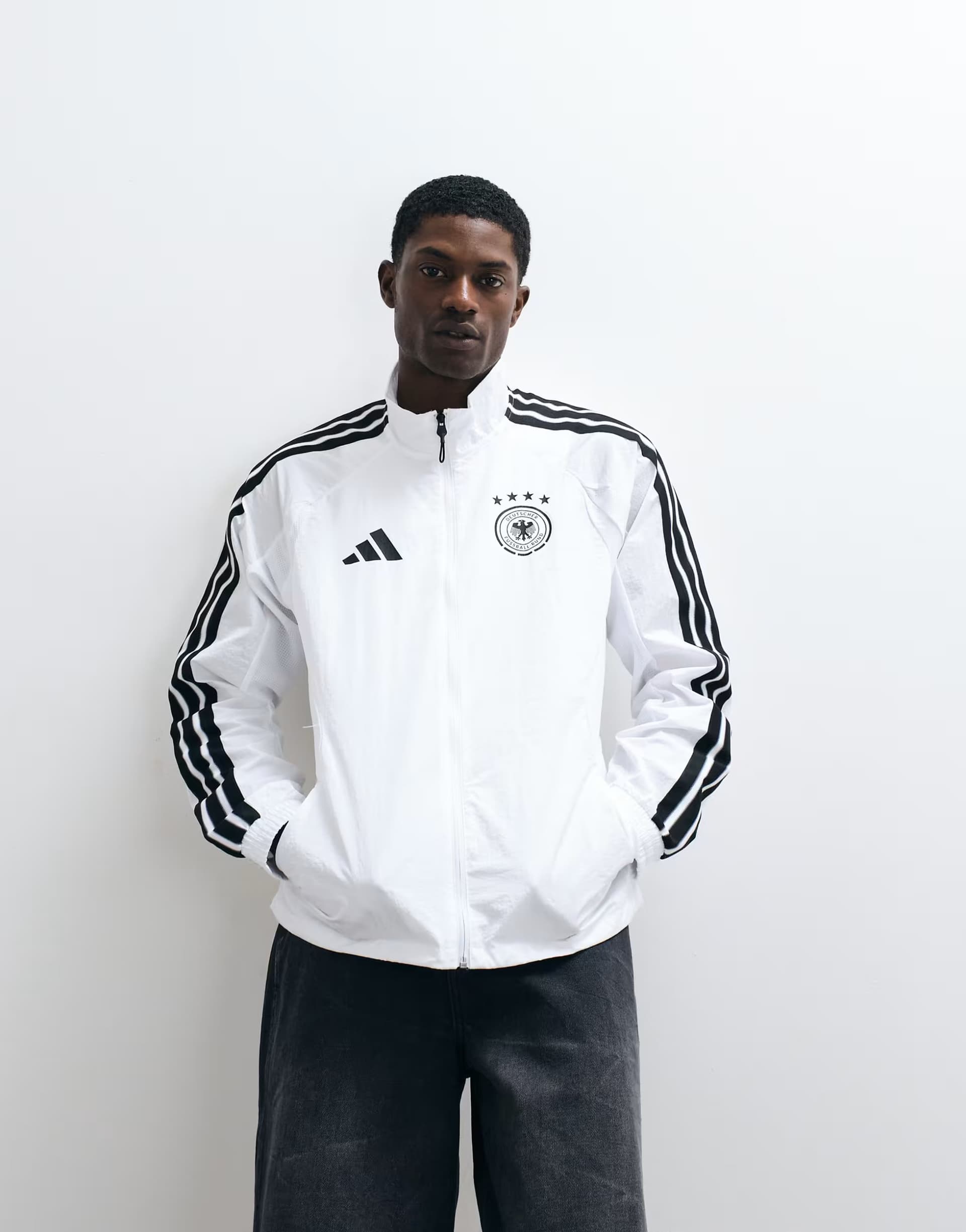 ASOS adidas Football Germany anniversary jacket in white