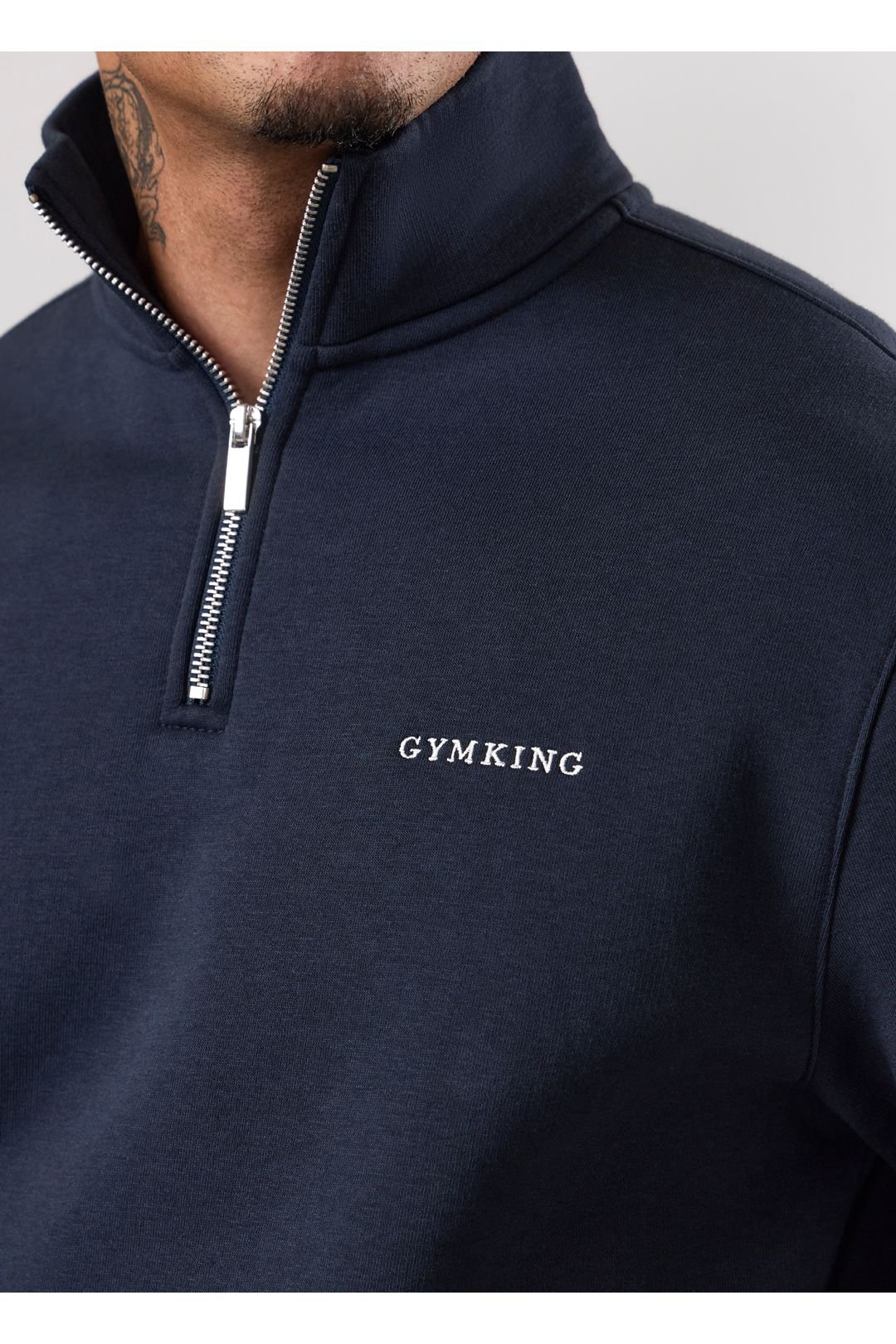 Gym King GYM KING Men's Fundamental Linear 1/4 Zip Navy - 4