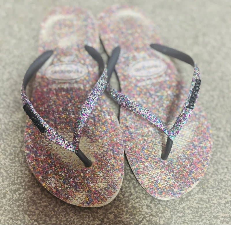Havaianas Havaianas rare sparkle glitter holiday 39/40 festival party wedding 6/7 same day post