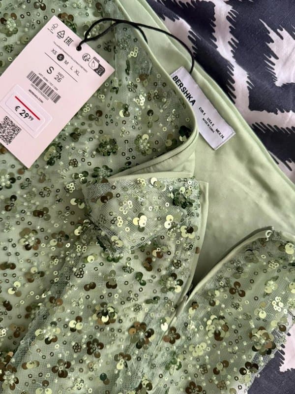 Bershka Green Bershka Sequin Mini Skirt