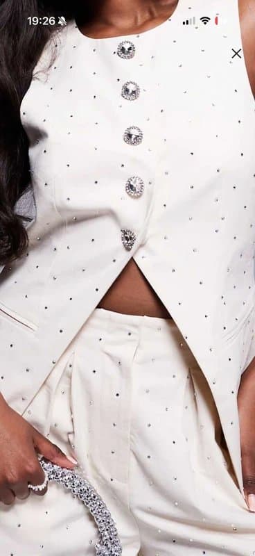 Asos luxe Ivory embellished coord