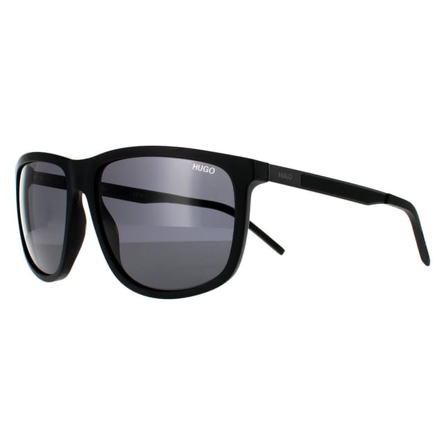 HUGO HUGO Men's Rectangle Matte Black Grey Sunglasses - 2