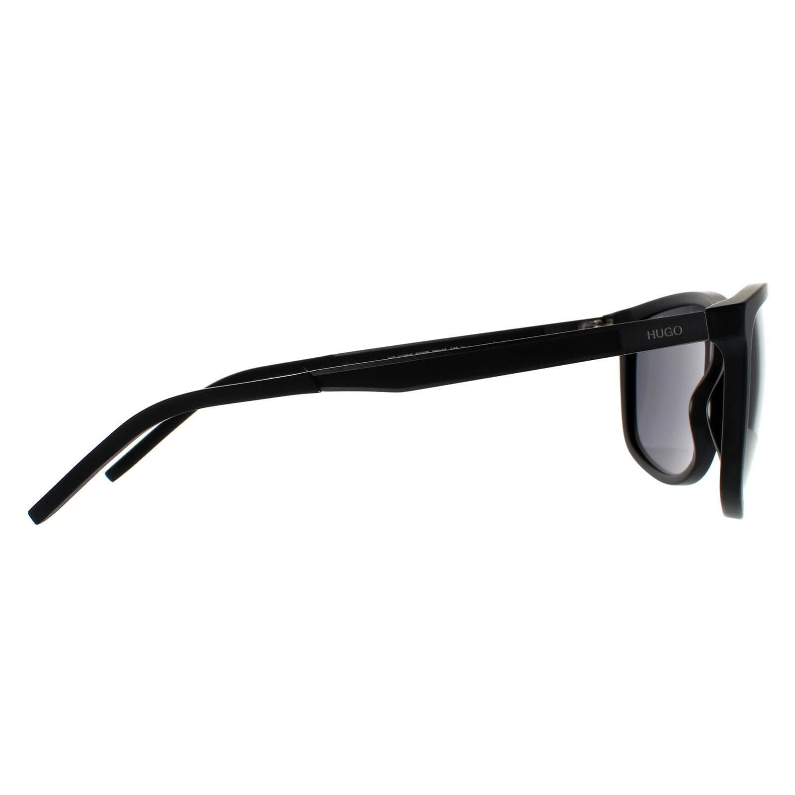 HUGO HUGO Men's Rectangle Matte Black Grey Sunglasses - 4