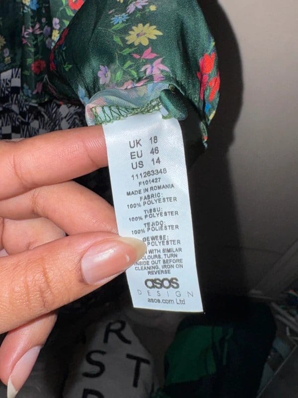 ASOS Green Floral Satin Midi Dress
