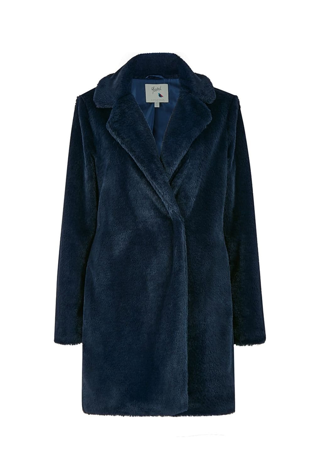 Yumi Yumi Women's Navy Faux Fur Coat - 4