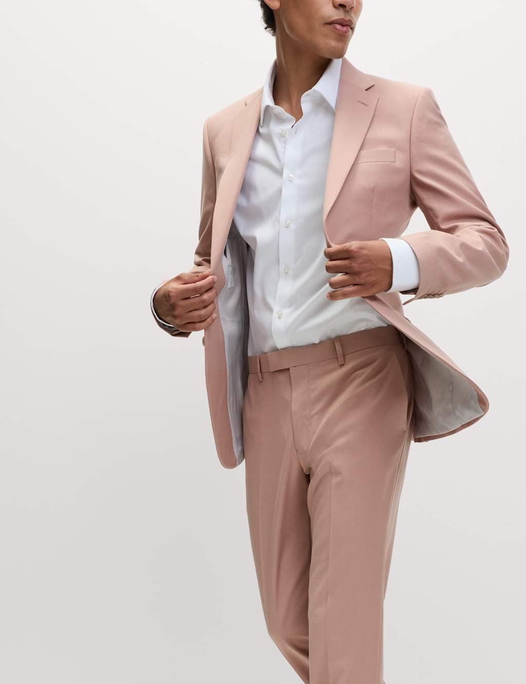 Marks & Spencer M&S Slim Fit Stretch Ultimate Suit Jacket Coral