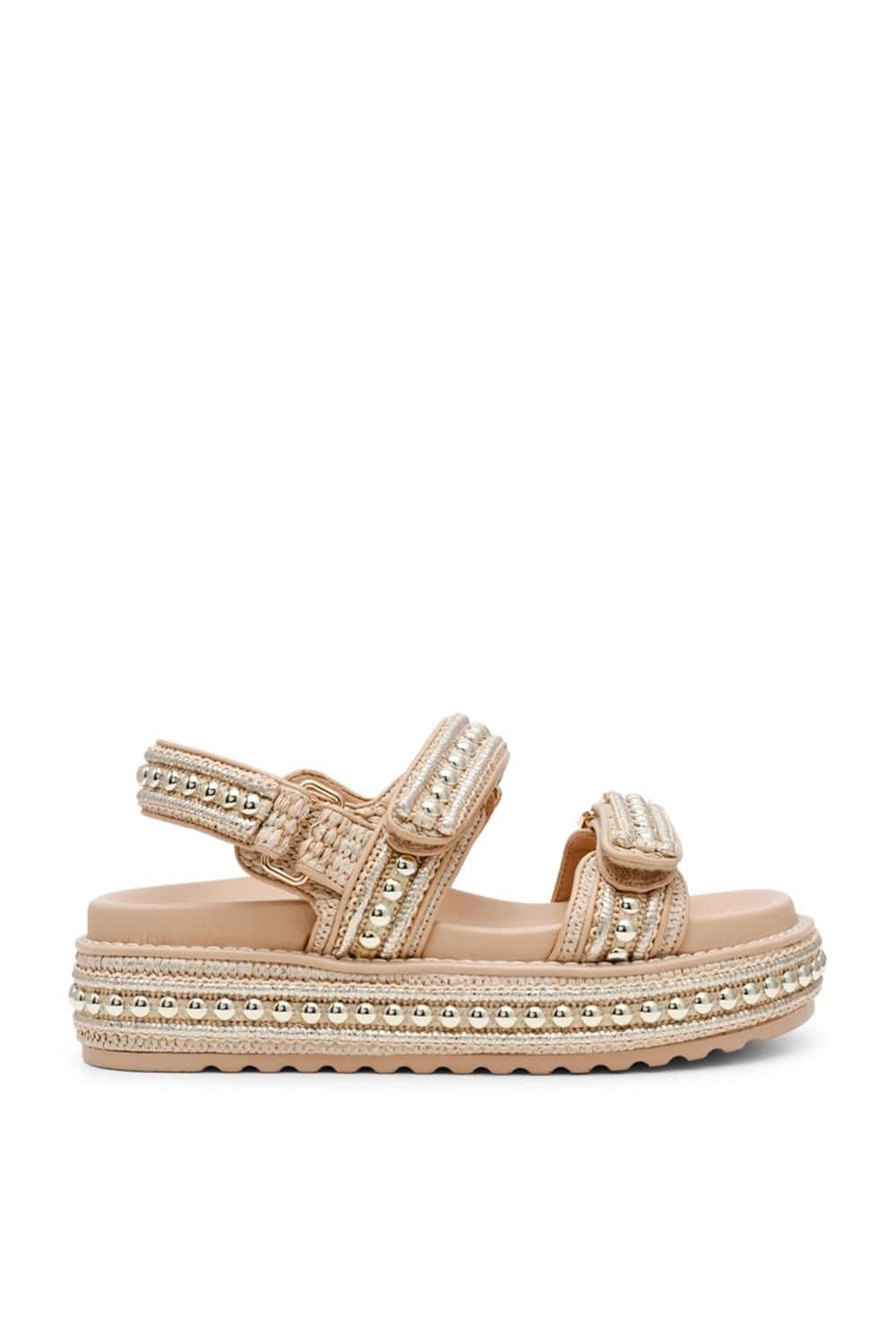 Steve Madden STEVE MADDEN Women's 'Bigmona S 163' Fabric Sandals in Gold