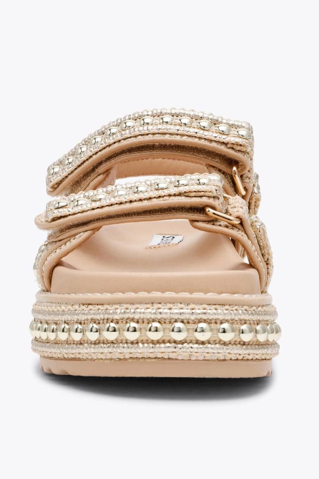 Steve Madden STEVE MADDEN Women's 'Bigmona S 163' Fabric Sandals in Gold - 3