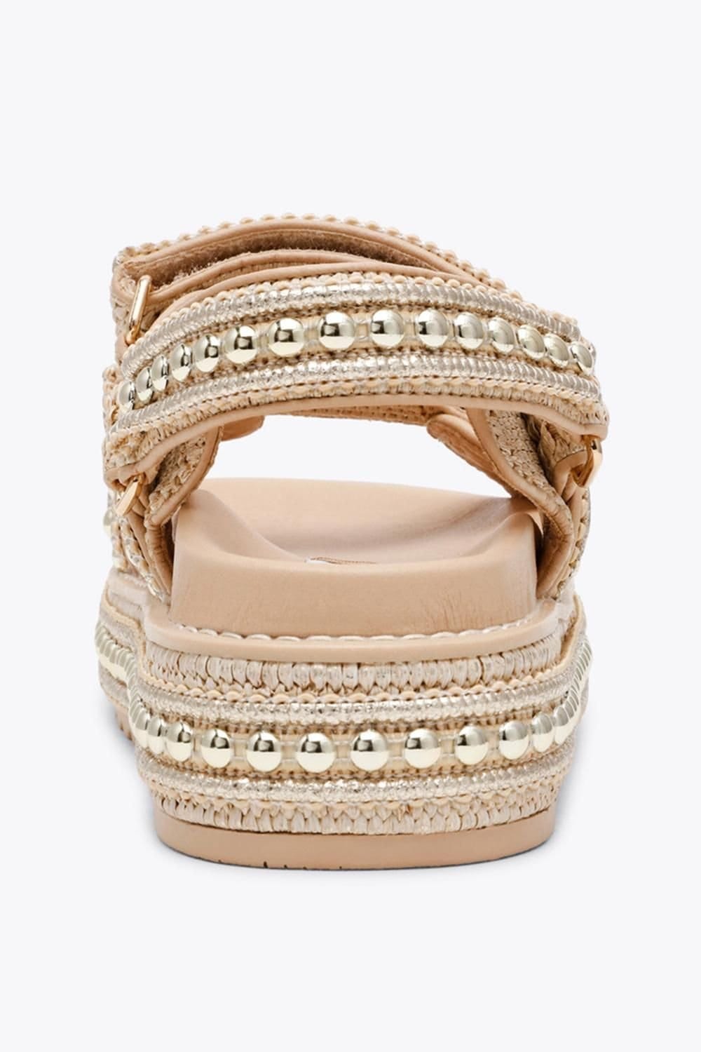 Steve Madden STEVE MADDEN Women's 'Bigmona S 163' Fabric Sandals in Gold - 4