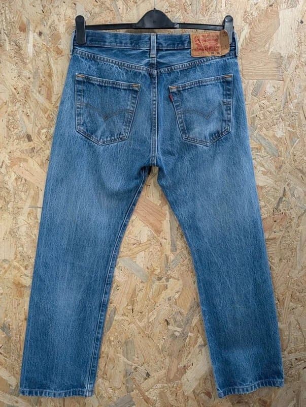 Levis Levis Mid 501 Blue Jeans W32 L27 Men Red Tab Straight Leg Denim Button Fly Stone