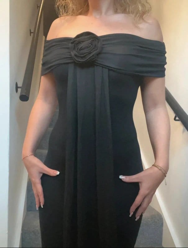 Wanderdoll Wanderdoll Maxi dress with flower - Black - 1