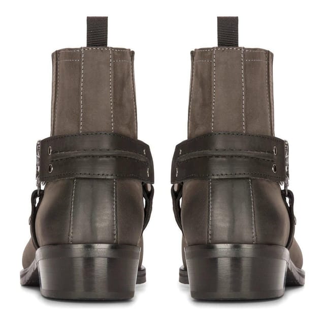 Etor Etor Men's Cowboy Real Leather Boots With Square Toe in Black - 2