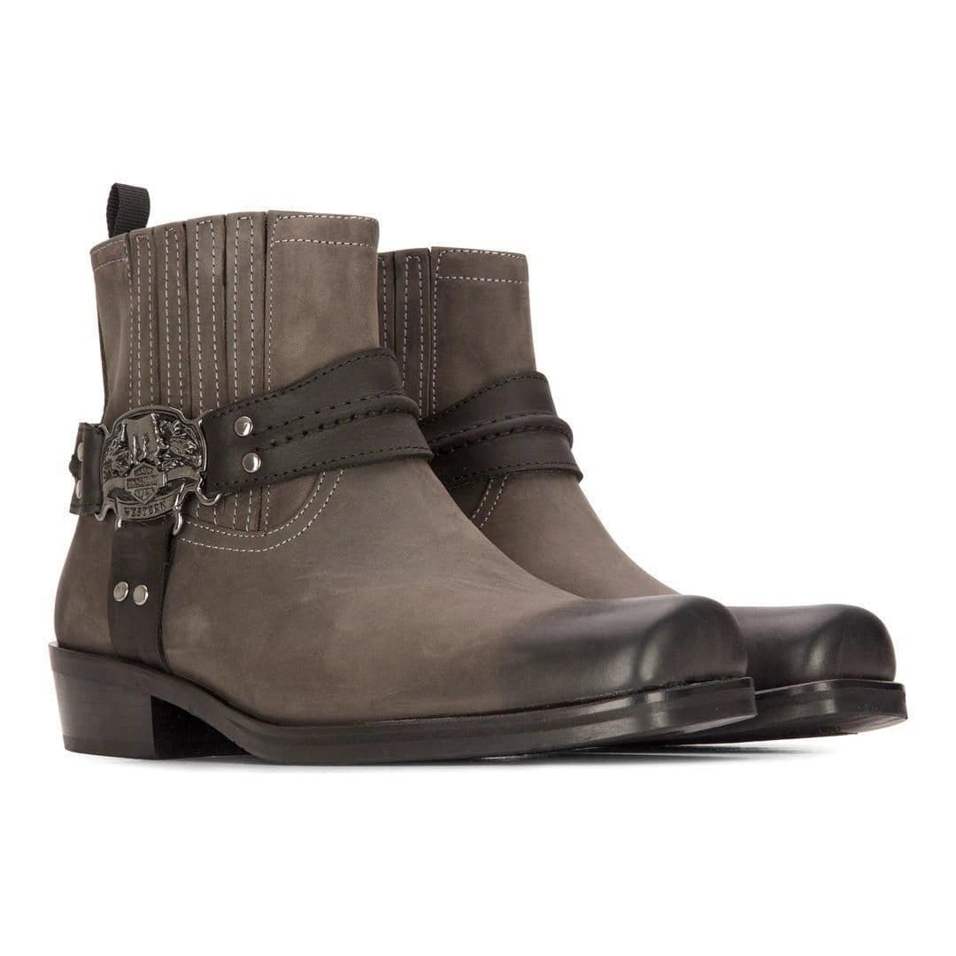 Etor Etor Men's Cowboy Real Leather Boots With Square Toe in Black - 4