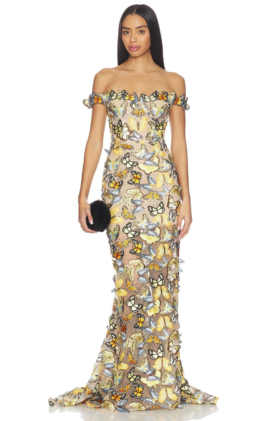 revolve Bella Butterfly Jasmine Off The Shoulder Gown