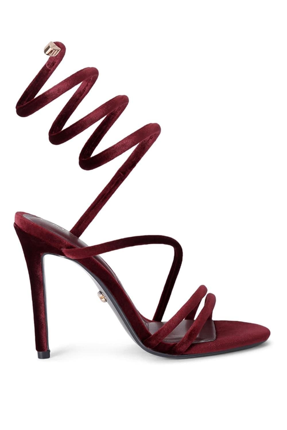 Carvela Carvela Women's 'Spiral 105' Velvet Heels in Dark Red