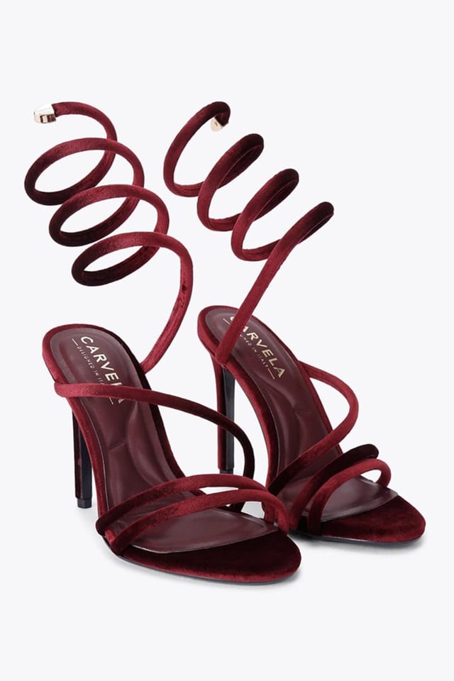 Carvela Carvela Women's 'Spiral 105' Velvet Heels in Dark Red - 2