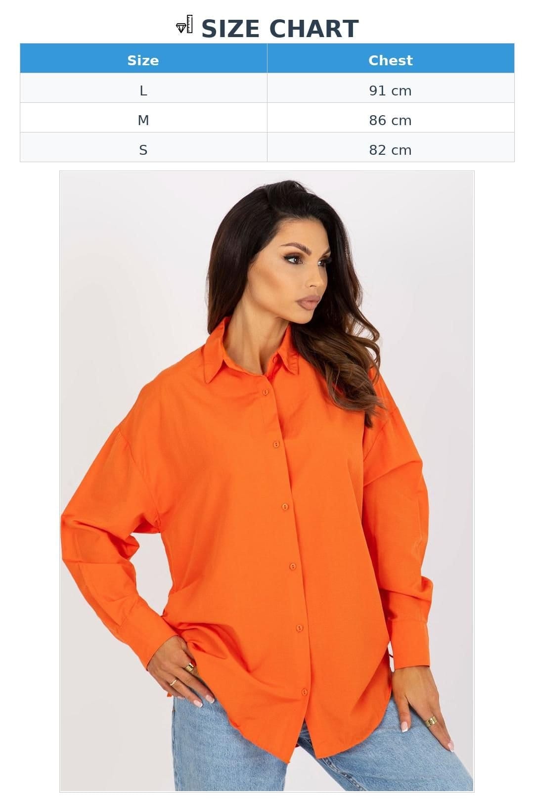 Love Lace Love Lace Women's Loose Long Sleeve Button Shirt with Side Ties Style 176769 in Orange - 4