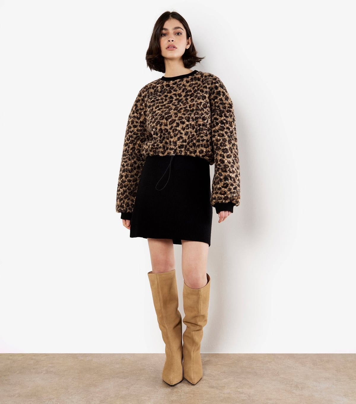 Apricot Women's Brown Leopard Boucle Jumper Apricot New Look - 1