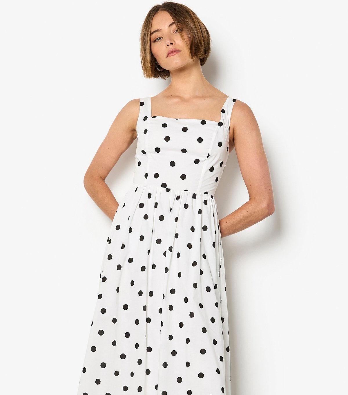 Apricot Women's White Polka Dot Print Midi Dress Apricot New Look - 2