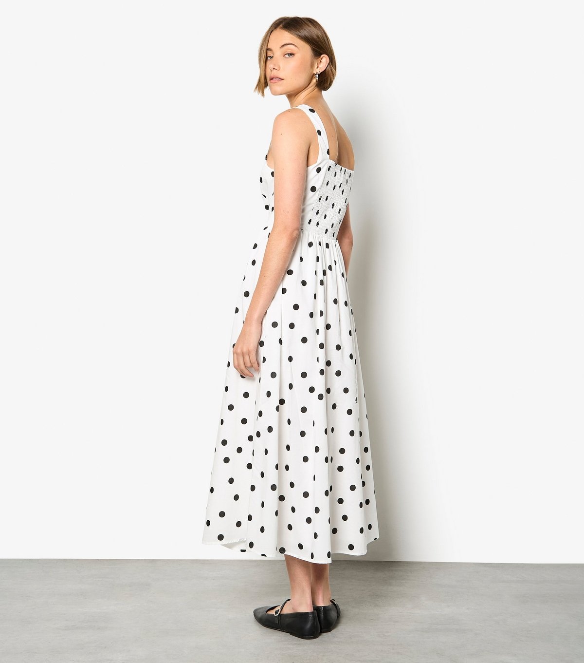 Apricot Women's White Polka Dot Print Midi Dress Apricot New Look - 3