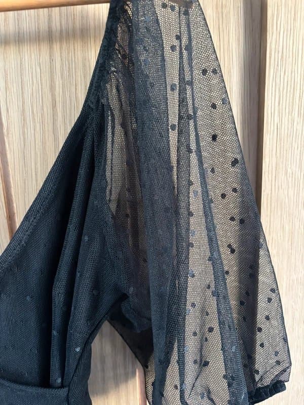 ASOS Design ASOS Design Black Mesh Ruched Mini Dress – UK 10