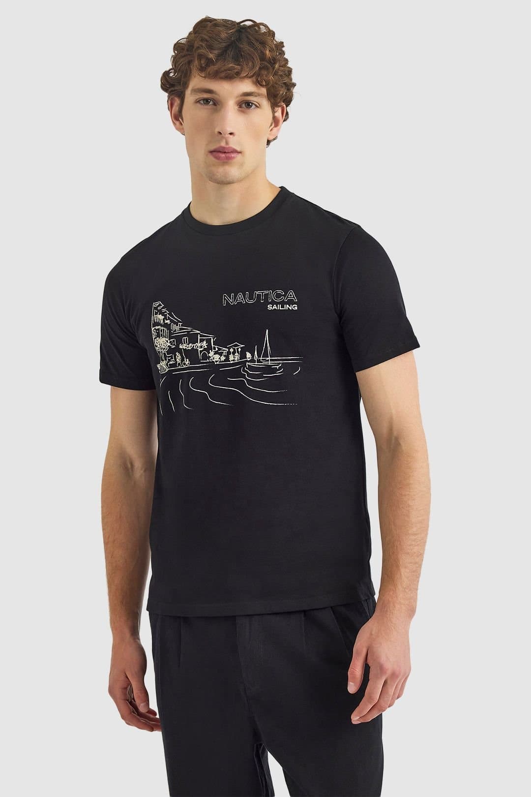 Nautica Nautica Men's Nalin SS T-Shirt in Black