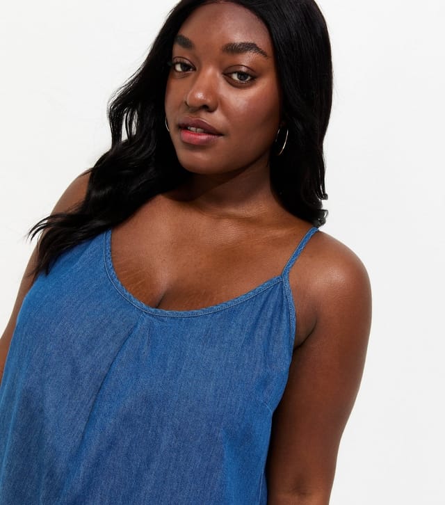 New Look Women's Plus Size Mid Blue Trapeze Midi Dress Curves New Look - 3