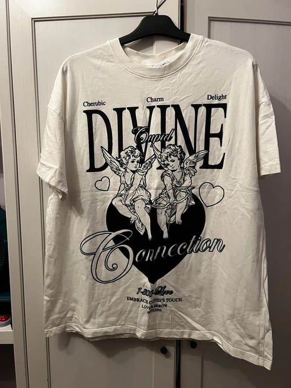 Bershka Bershka White Angel Cherub Tee