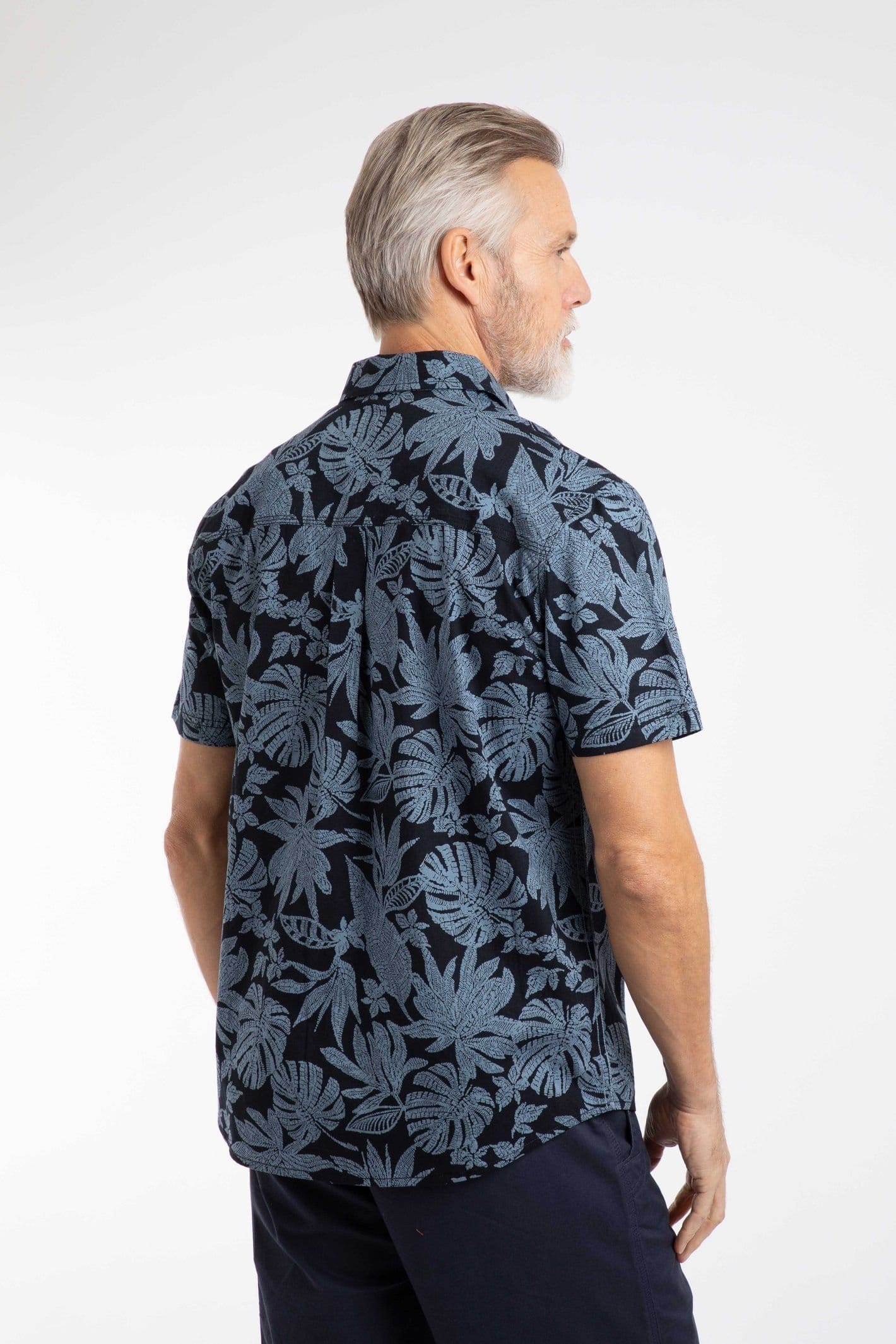 Weird Fish Weird Fish Men's Faraway Short Sleeve Printed Shirt in Mid Blue - 4