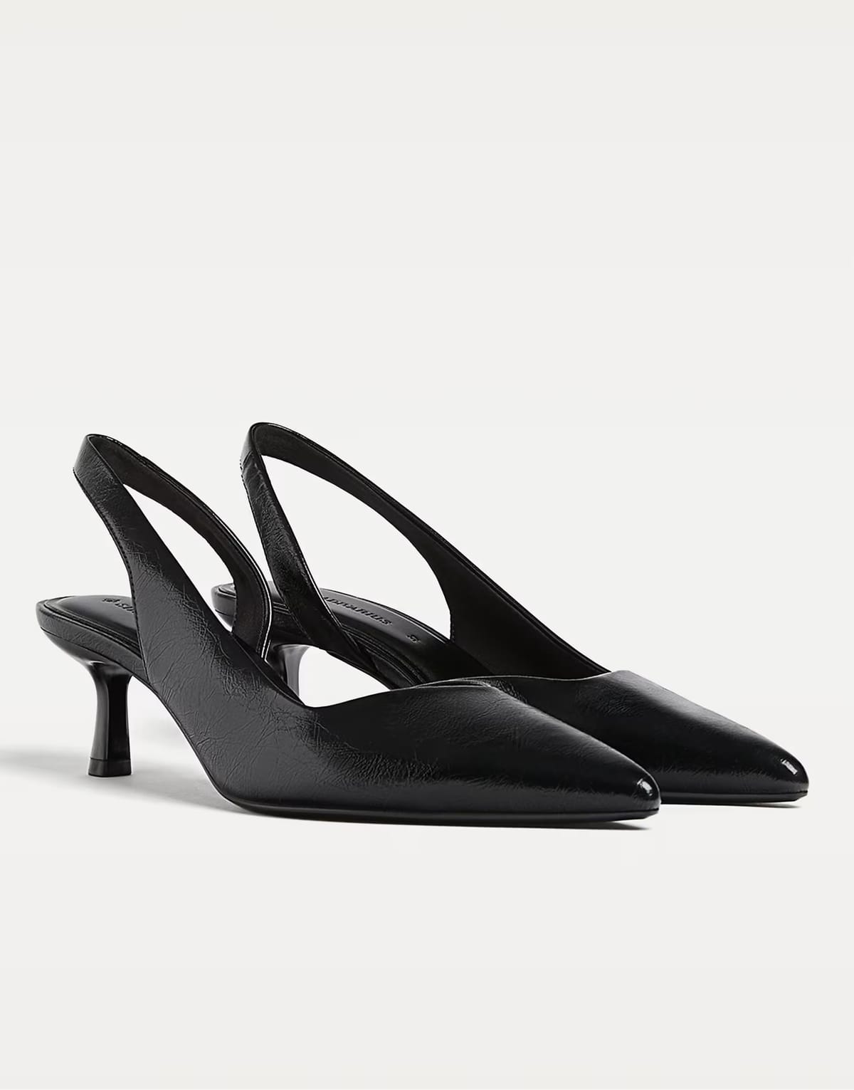 ASOS Stradivarius kitten heel slingback in black in black - 1