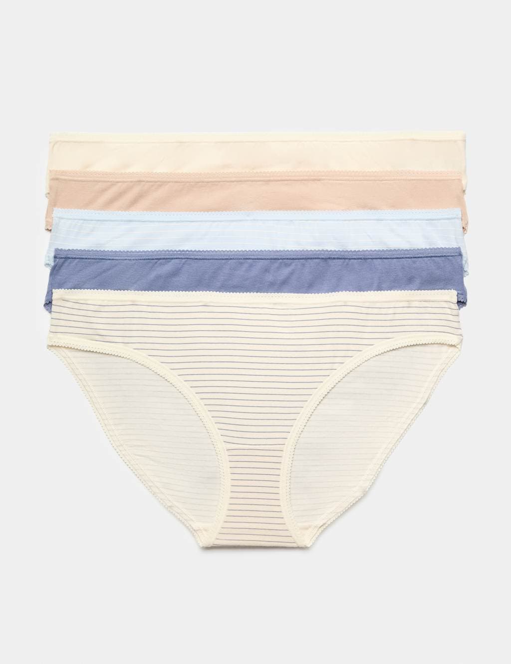 Marks & Spencer M&S 5pk Cotton Lycra® Bikini Knickers Blueberry