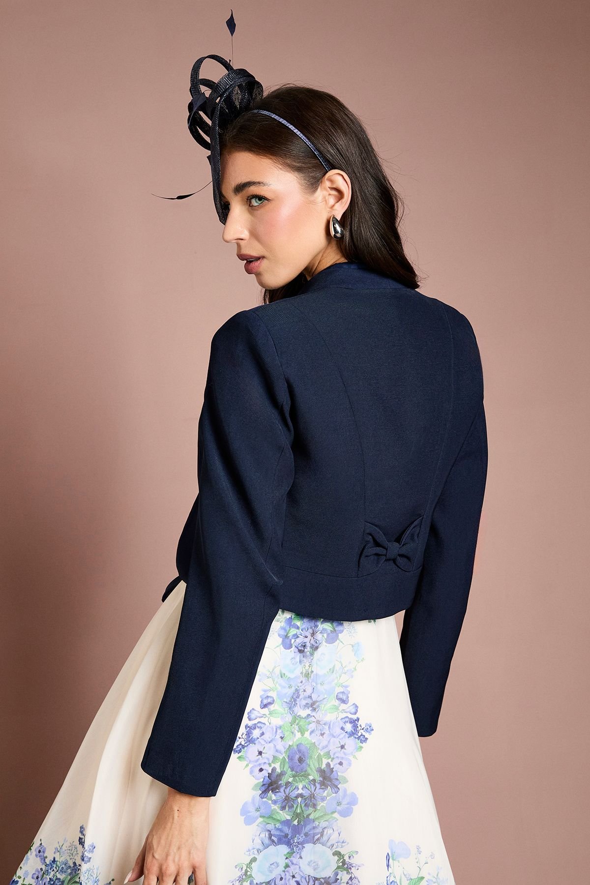 Coast Coast Women's Bow Back Long Sleeve Jacket in Navy - 3