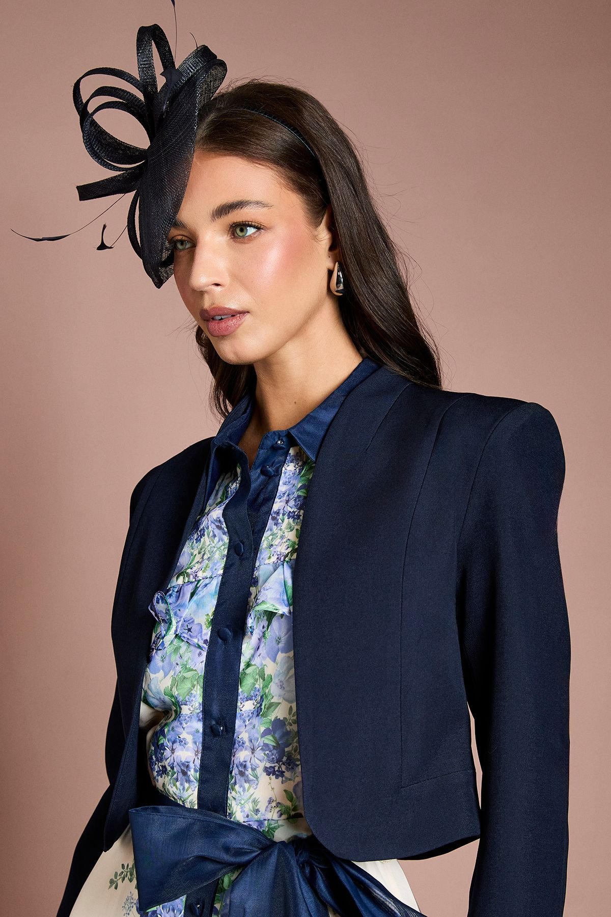 Coast Coast Women's Bow Back Long Sleeve Jacket in Navy - 4