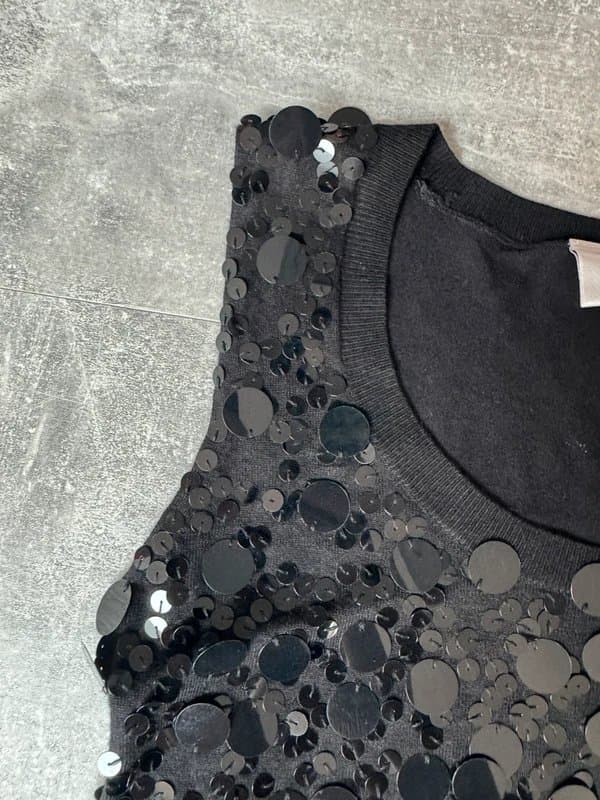 Next y2k black knitted sequin embellished vest top style cami