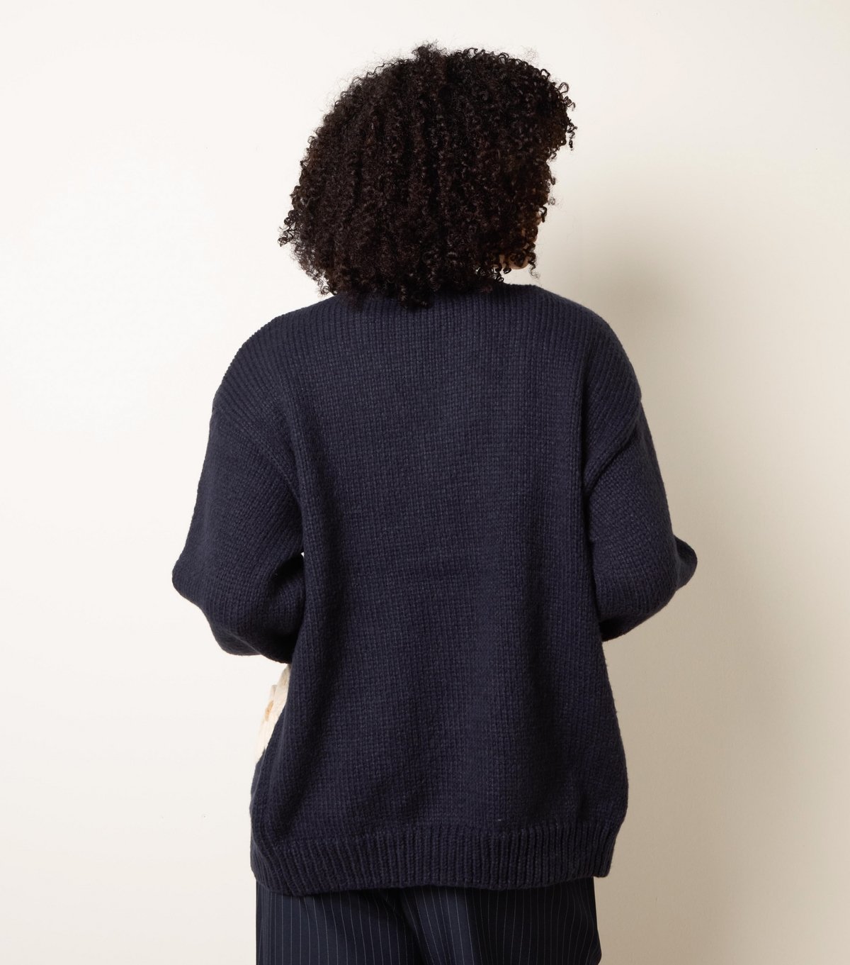 Blue Vanilla Women's Navy Daisy Knit Cardigan Blue Vanilla New Look - 4