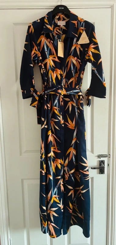 Dancing Leopard Dancing leopard 14-16 plunge maxi shirt dress wedding party holiday work dress same day post - 1
