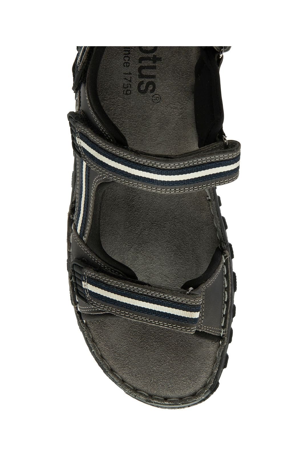 Lotus Lotus Men's 'Gus' Leather Strap Sandals in Grey - 4