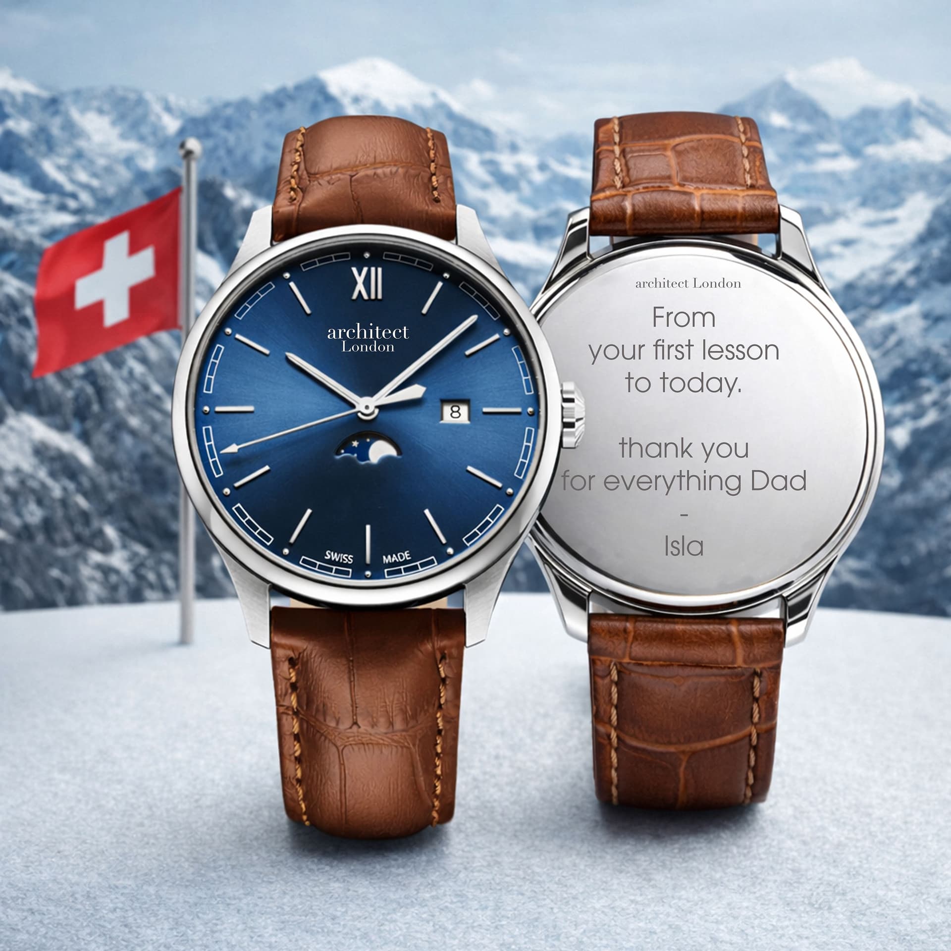Wear We Met Wear We Met Blue Personalised Swiss Watch