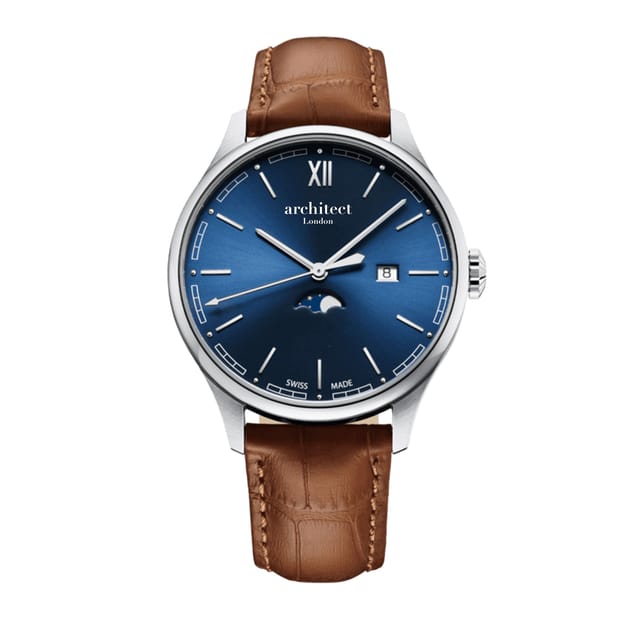 Wear We Met Wear We Met Men's Personalised Swiss Made Montreux Watch - Engraved in Blue - 3