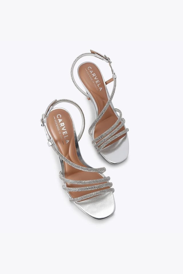 Carvela Carvela Women's 'Paparazza Jewel Heel' Fabric Heels in Silver - 2